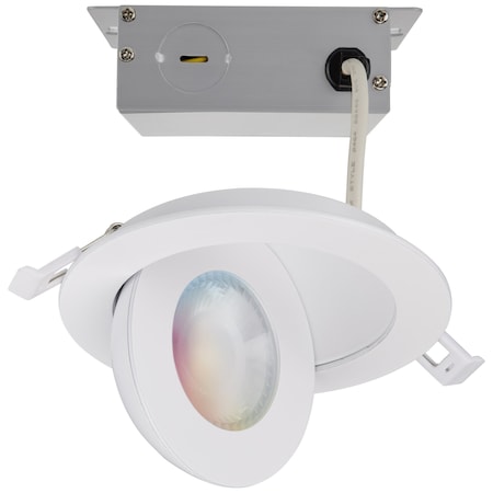 Satco 9W LED Gimbaled Downlight 4 in. - RGB & Tunable White - Round Starfish IOT - White 650L 120-277V S11293
